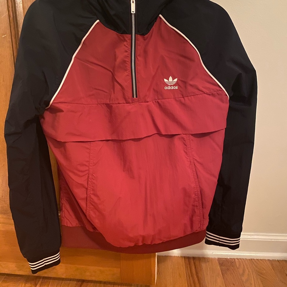 Navy and Red Adidas Windbreaker